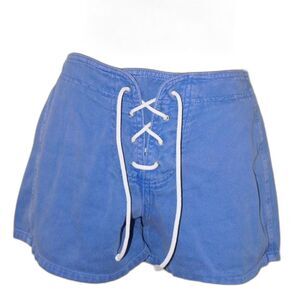 Xhilaration Women's Cotton Blue Lace Up Shorts